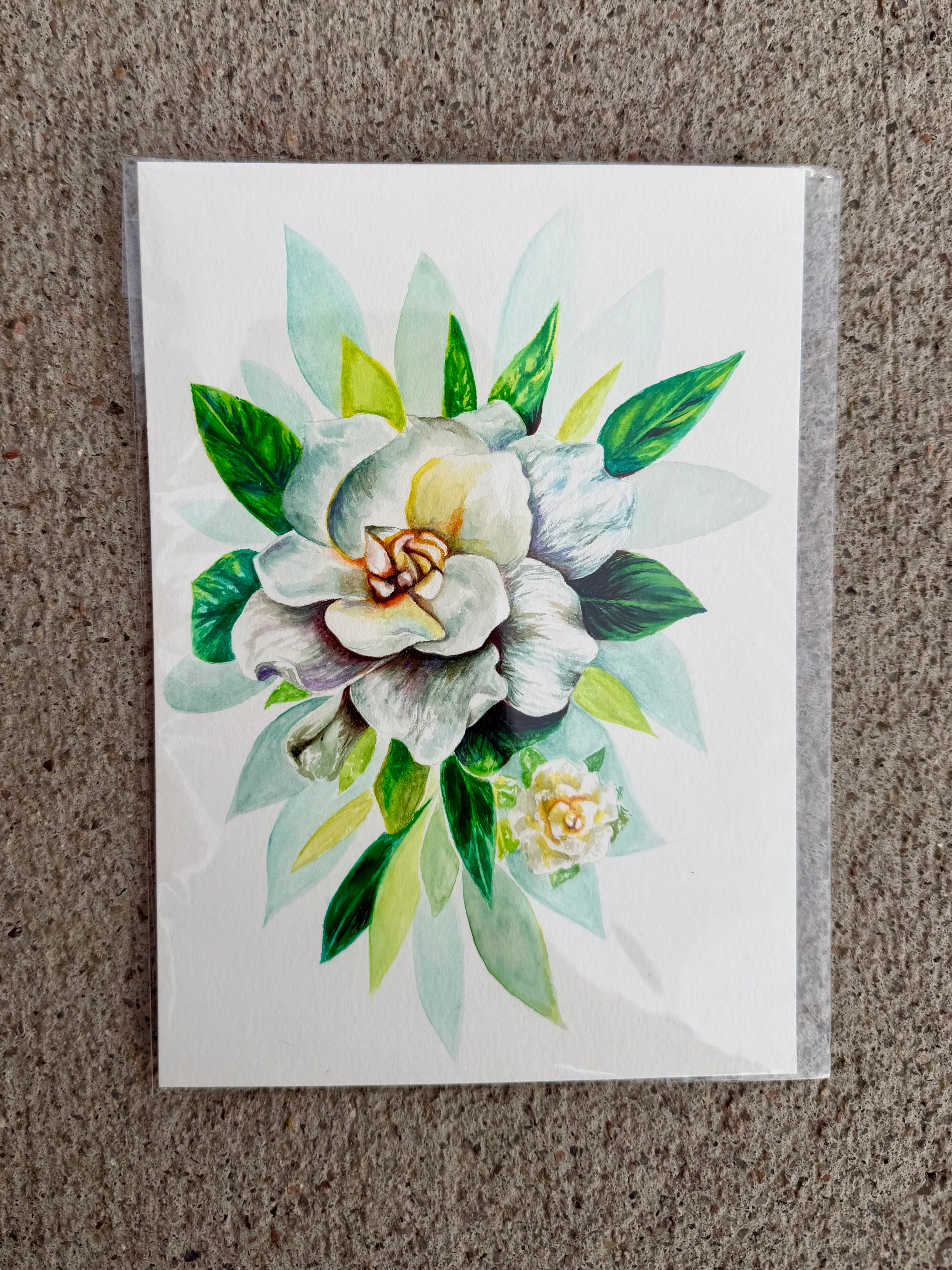 Gardenia - 5x7 Watercolor