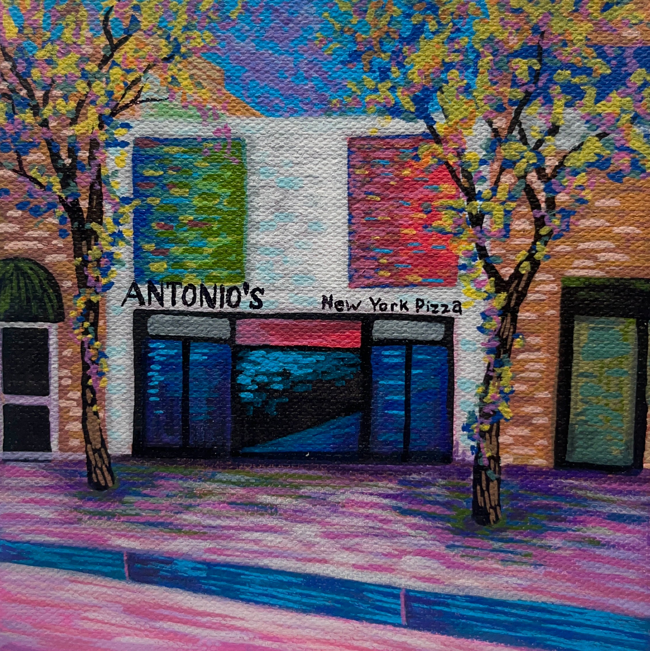 Antonio’s Pizza - 6x6 Acrylic Mini Doodle