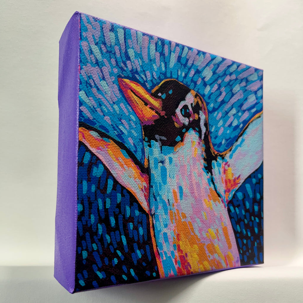 AstroPenguin - 6x6 Acrylic Mini Doodle