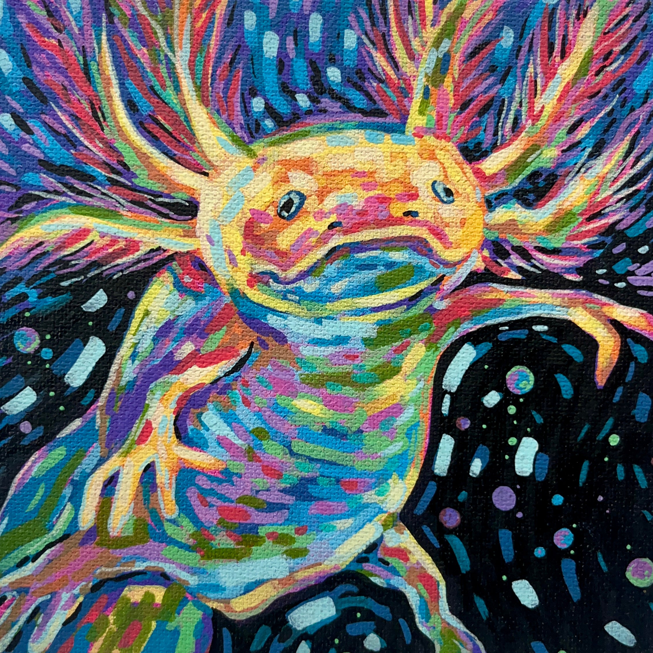 Galaxi-Lotl - 6x6 Acrylic Mini Doodle