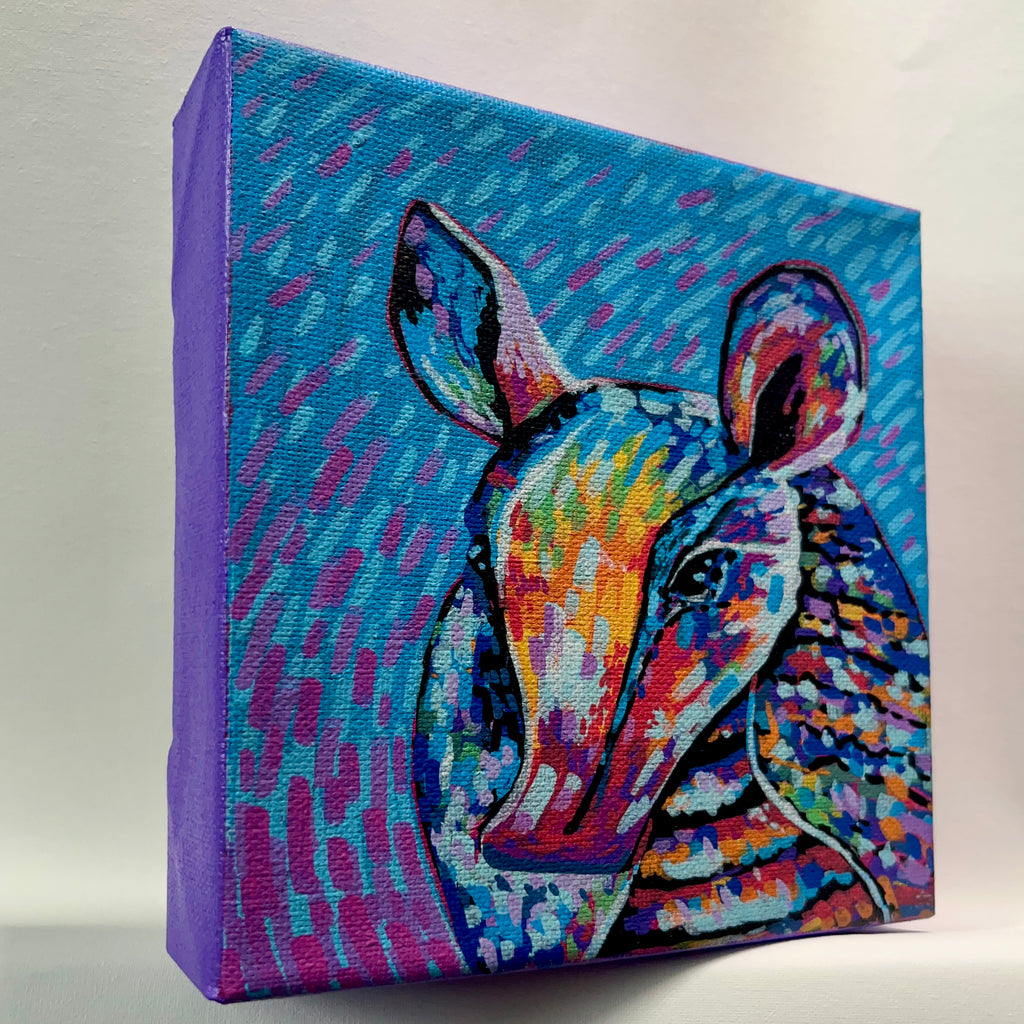 Cosmadillo - 6x6 Acrylic Mini Doodle