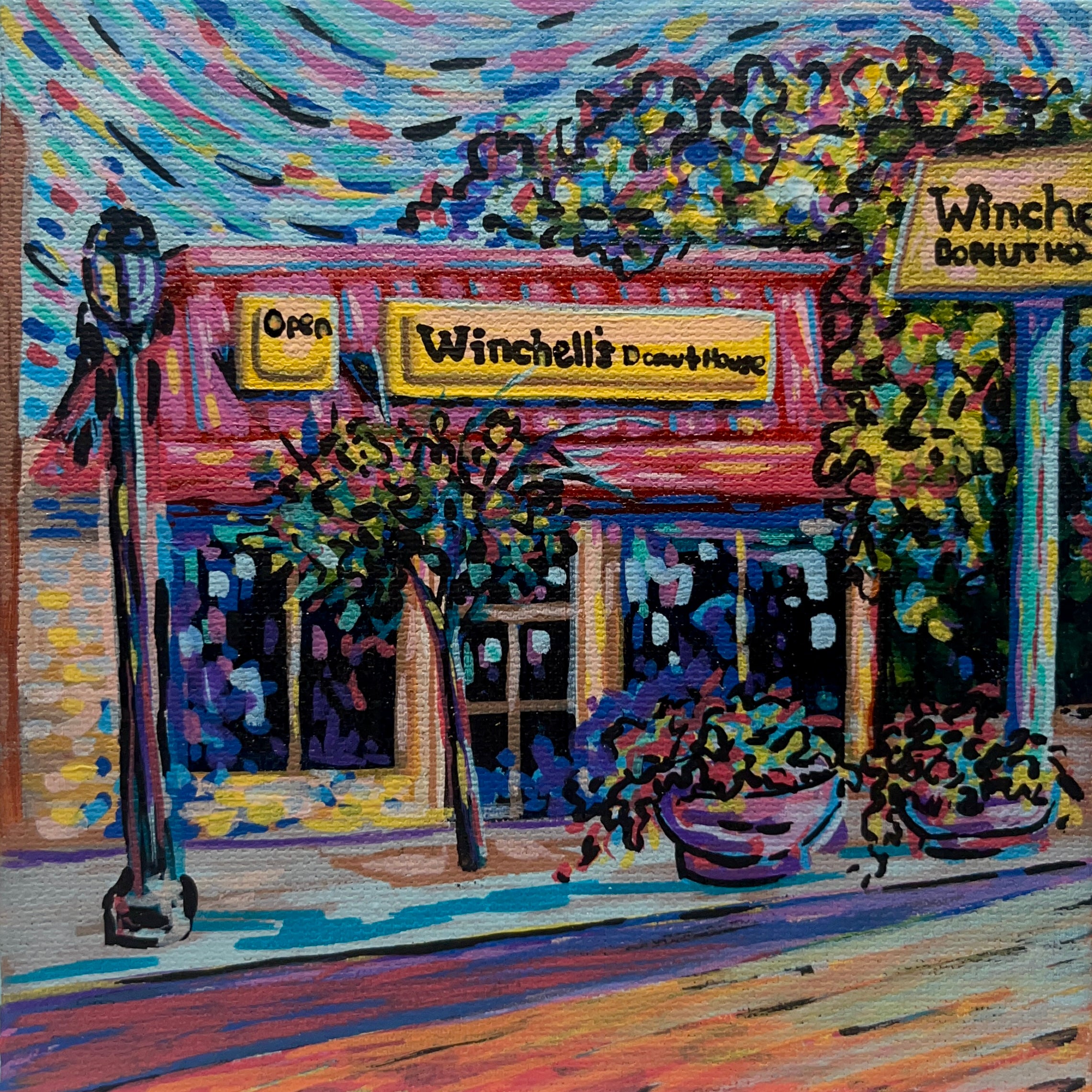 Winchell’s – 6x6 Acrylic Mini Doodle