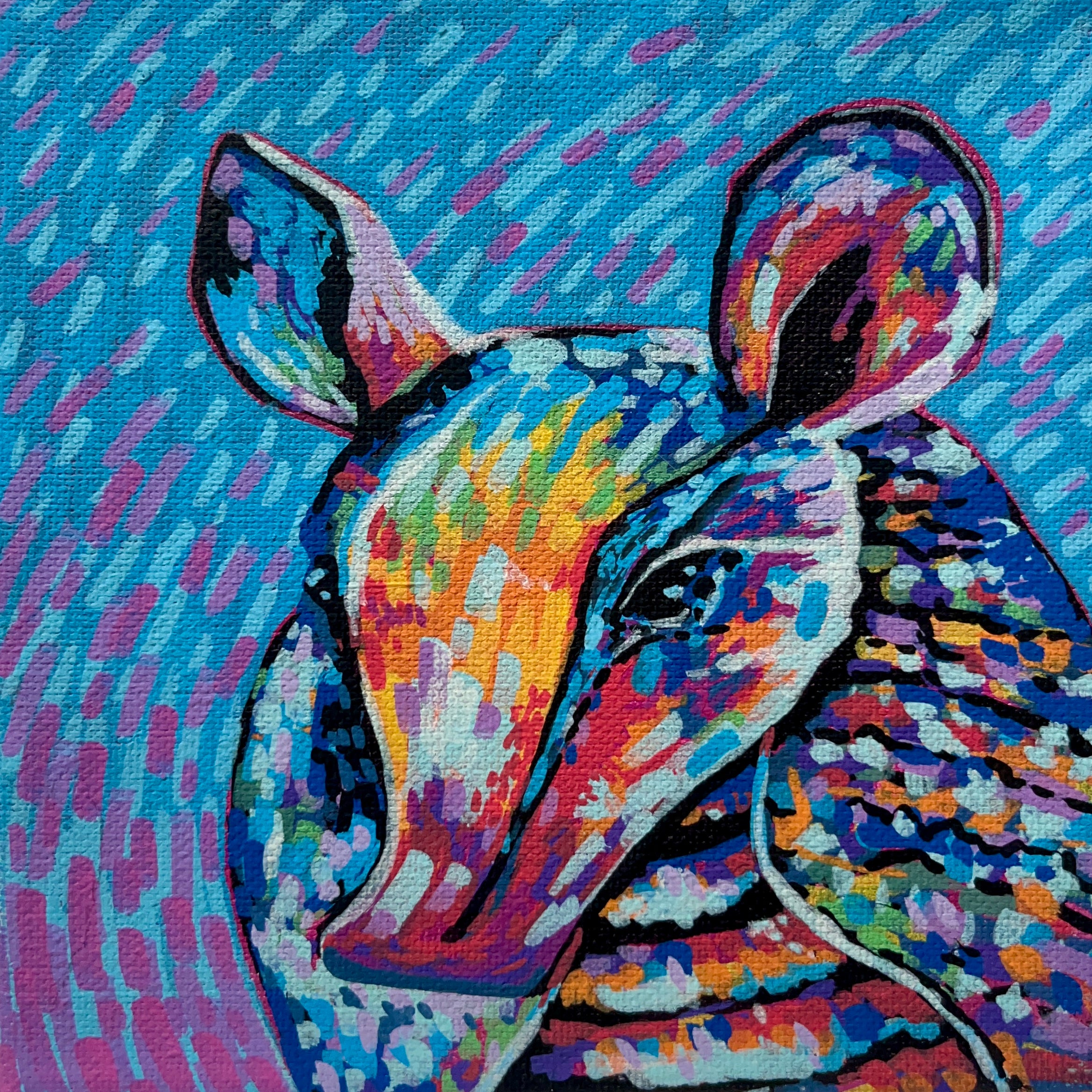 Cosmadillo - 6x6 Acrylic Mini Doodle