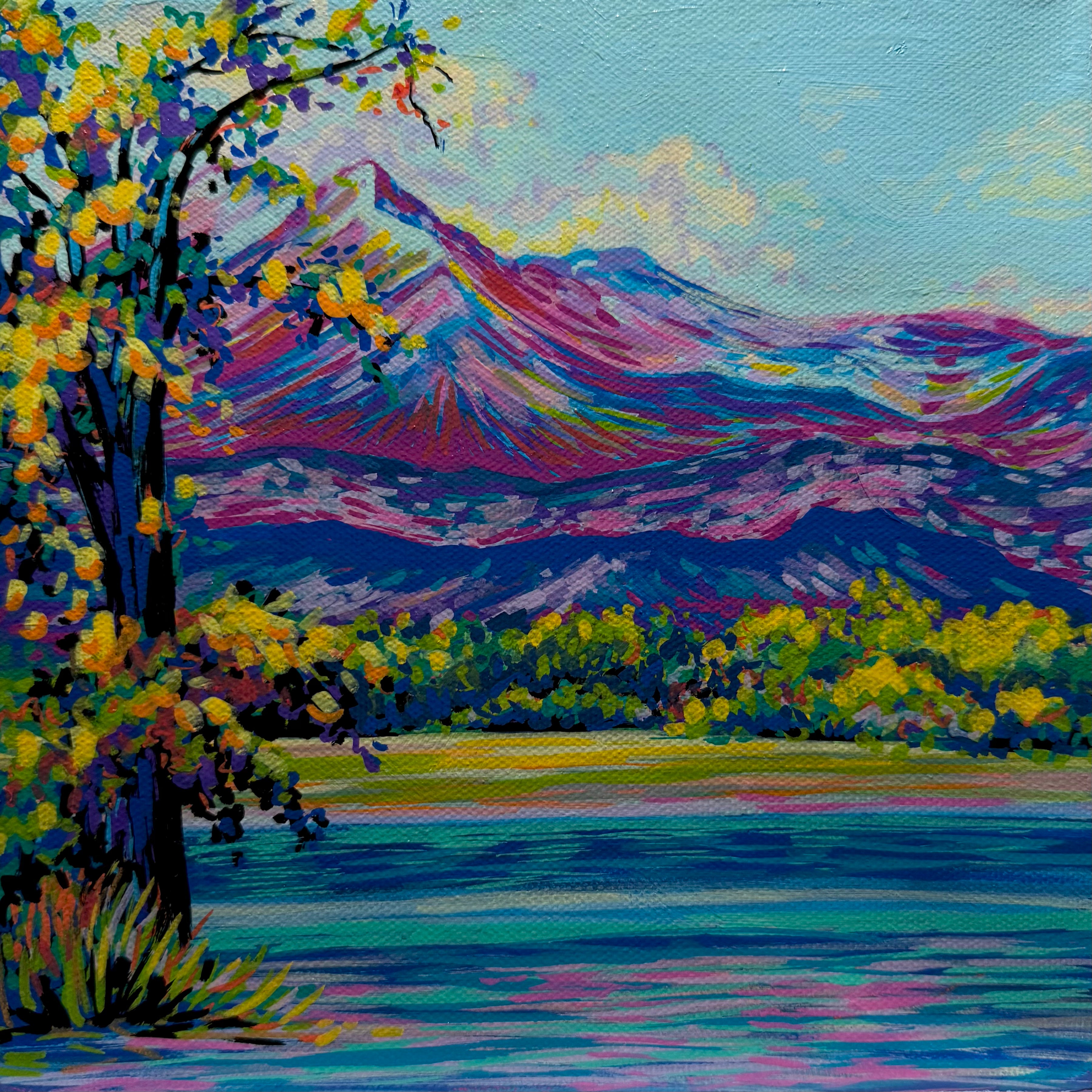 McIntosh - 8x8 Acrylic Doodle