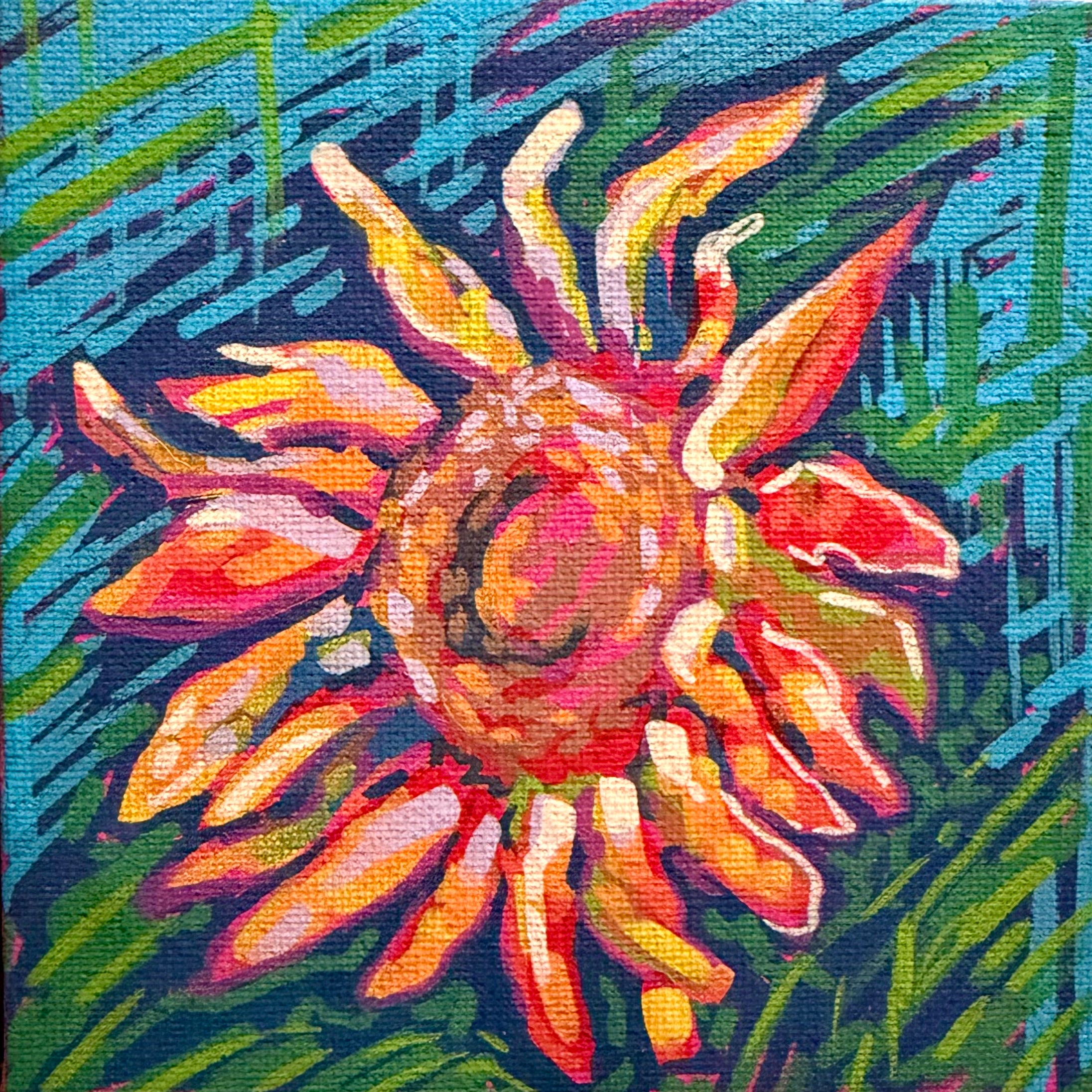 Sunflower - Acrylic 5x5 Mini Original